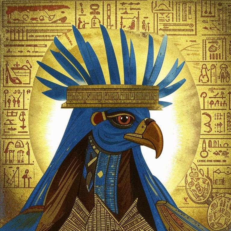 Бог солнца Ра. Сделано с помощью нейросети 