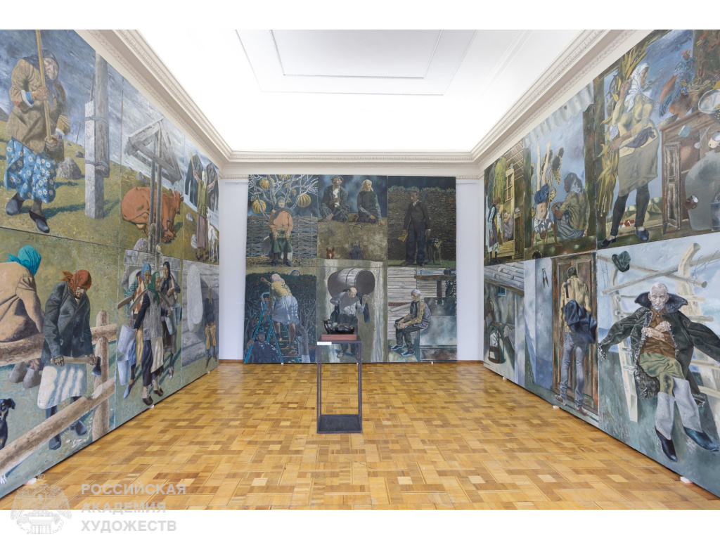 Фрагмент юбилейной экспозиции «Сердце» Хамида Савкуева в Российской академии художеств (Москва, Пречистенка, 21). Фото: Виктор Берёзкин, пресс-служба РАХ. 2025.