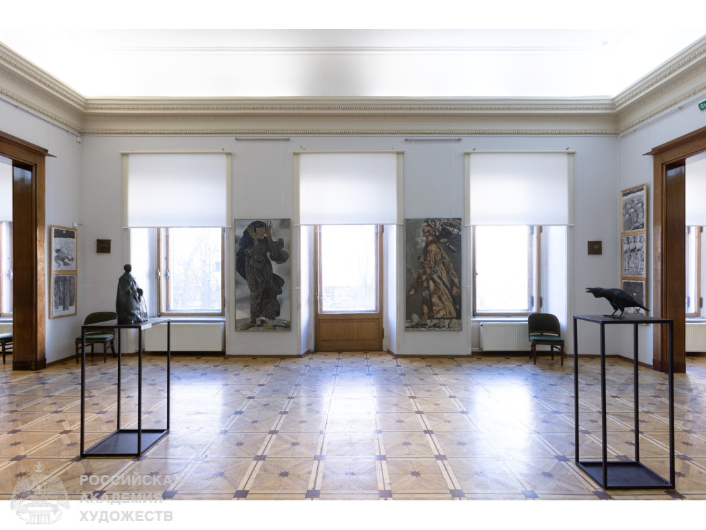 Фрагмент юбилейной экспозиции «Сердце» Хамида Савкуева в Российской академии художеств (Москва, Пречистенка, 21). Фото: Виктор Берёзкин, пресс-служба РАХ. 2025.