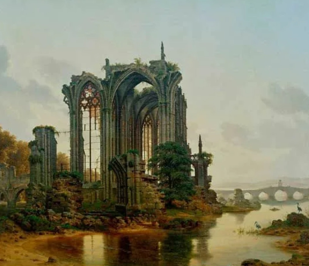 Развалины у реки.