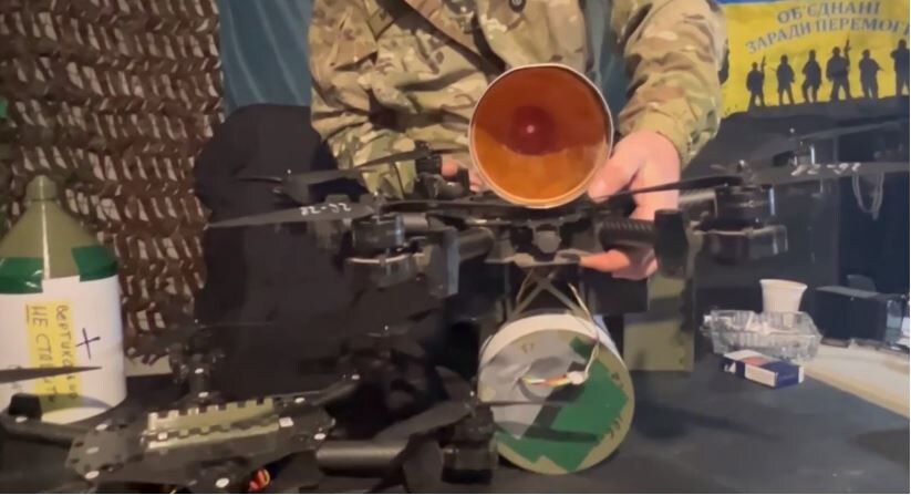 Дрон с оптоволоконным управлением на дальность 41 километр в распоряжении бригады "Птицы Мадяра", январь 2025 года, изображение из соцсетей