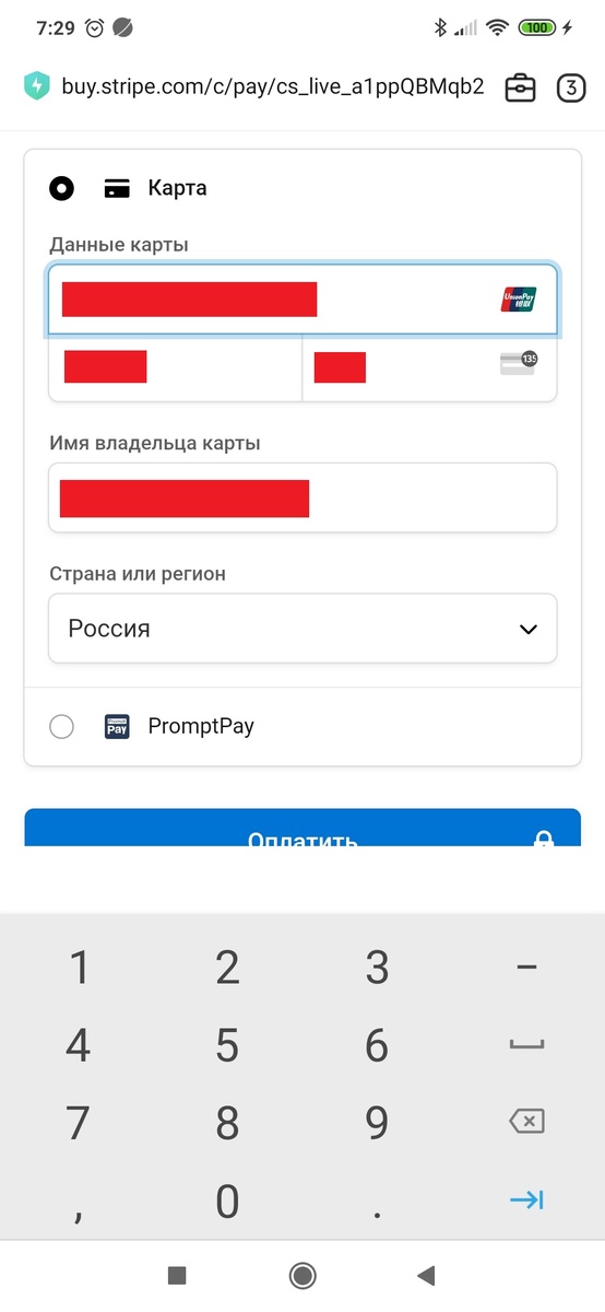 Поначалу казалось, что при оплате через stripe.com карта UnionPay Россельхозбанка работает в Таиланде нормально