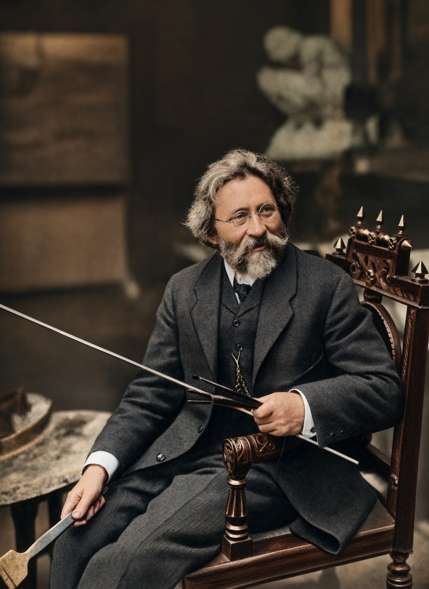 1909 год - Выборгская губ., пос. Куоккала - Илья Репин в зимней мастерской в «Пенатах»