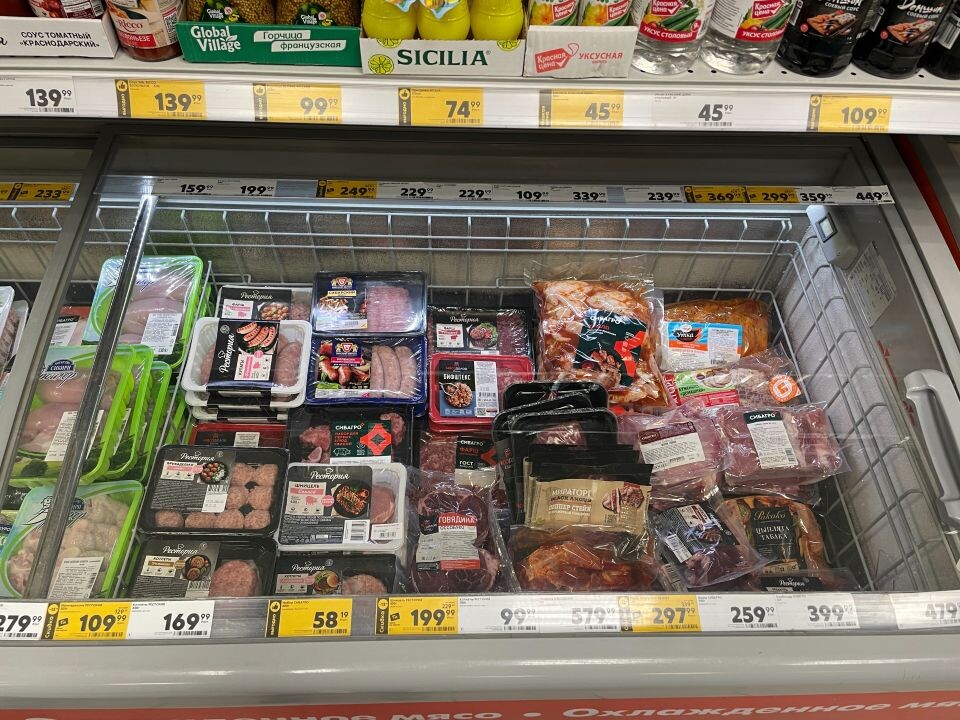    Цены на мясную продукцию в супермаркетах. Источник: Виталий Барабаш