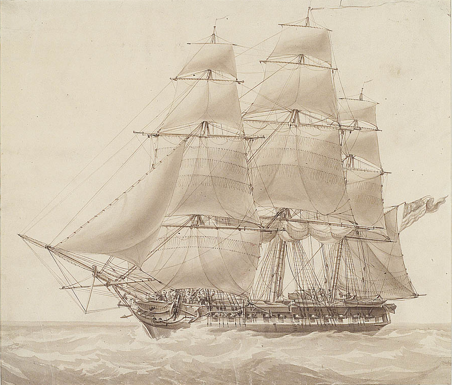 Американский корвет. PAH5248, National Maritime Museum, Greenwich, London