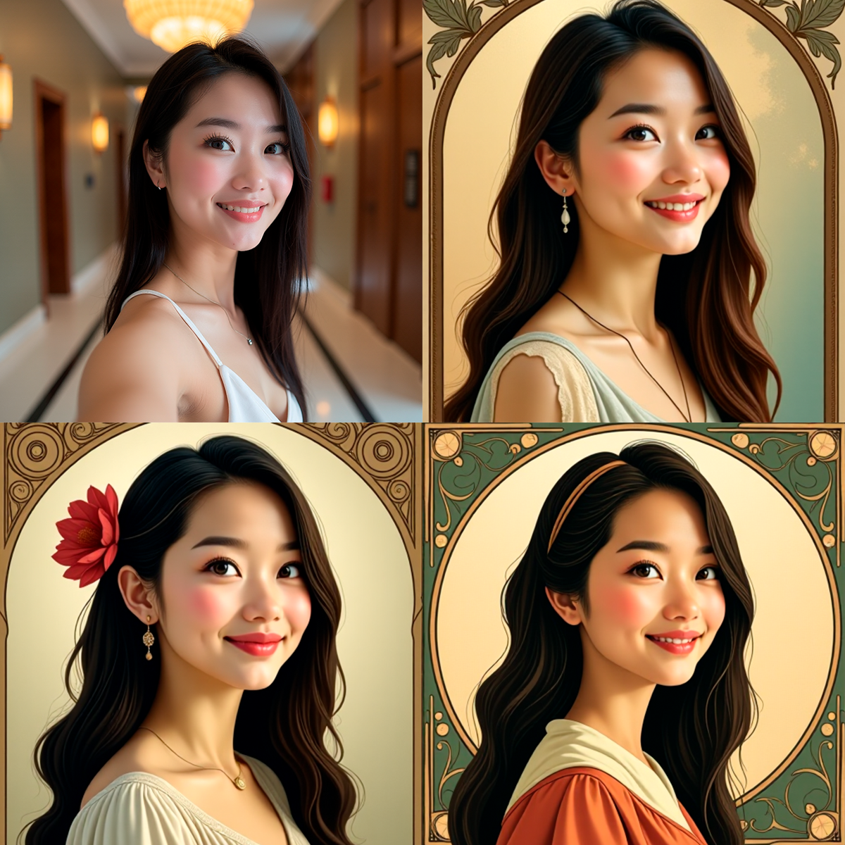 Аватарки с товоим лицом в стиле арт-нуво