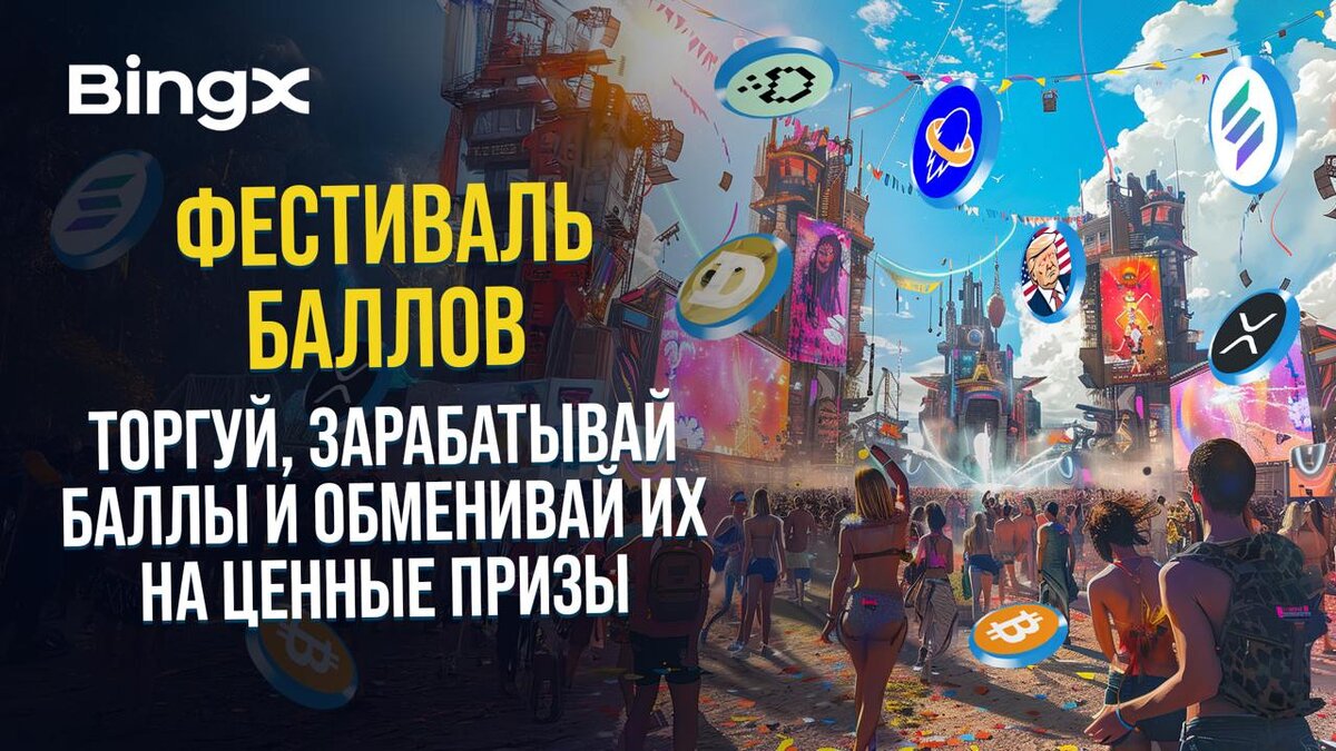 ФЕСТИВАЛЬ БАЛЛОВ НА ПЛАТФОРМЕ BINGX - ТОРГУЙ, ЗАРАБАТЫВАЙ БАЛЛЫ И ОБМЕНИВАЙ ИХ НА ЦЕННЫЕ ПРИЗЫ