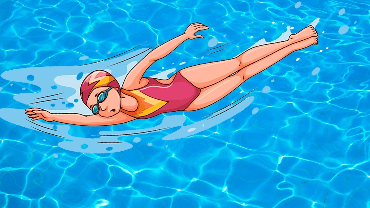 Занятие плаванием.