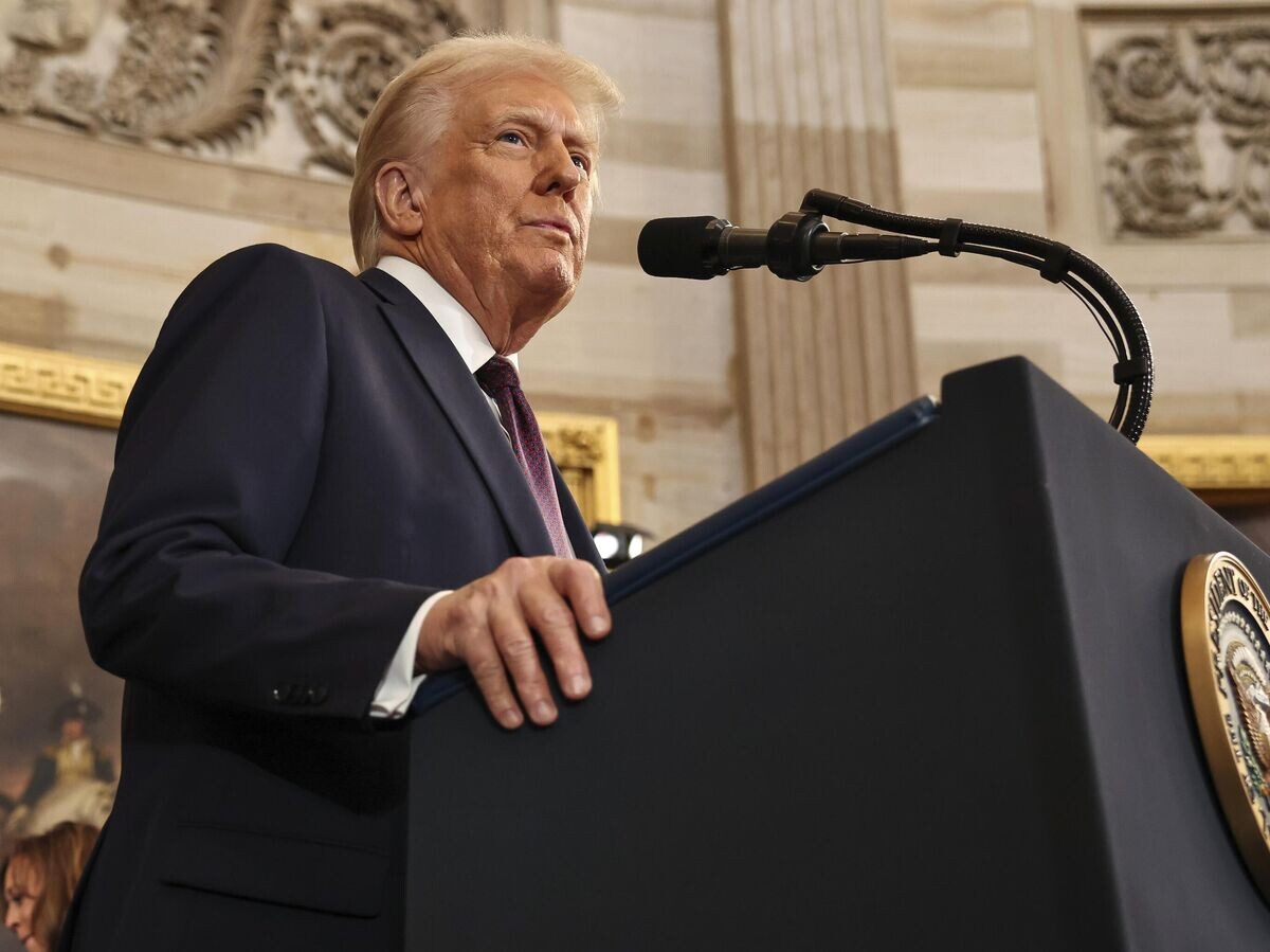    Президент США Дональд Трамп во время инаугурационной речи© AP Photo / Chip Somodevilla