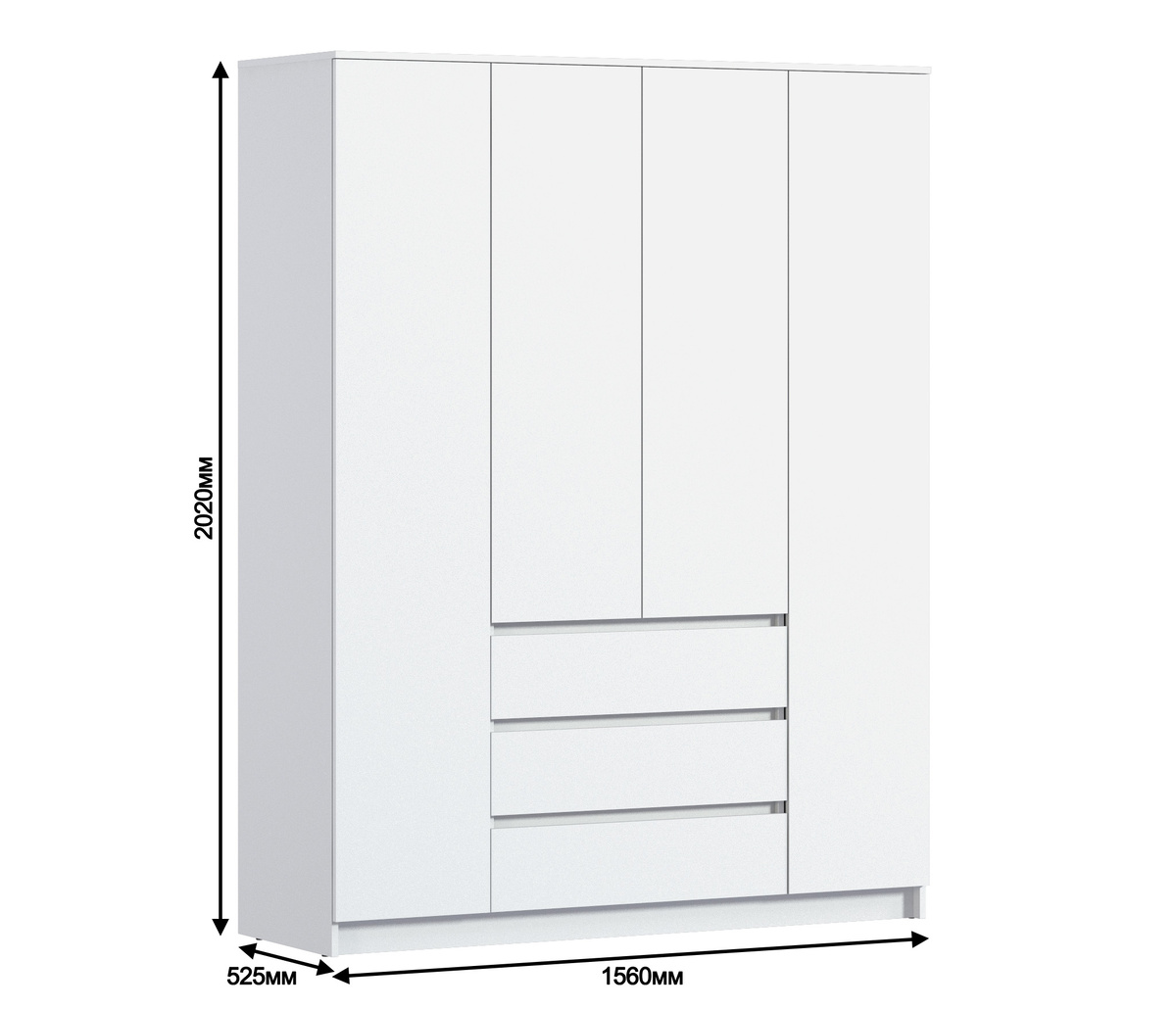 Шкаф Леон высотой 202 см – готовая модель