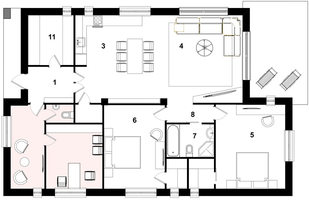 Вариант планировки с домашним офисом