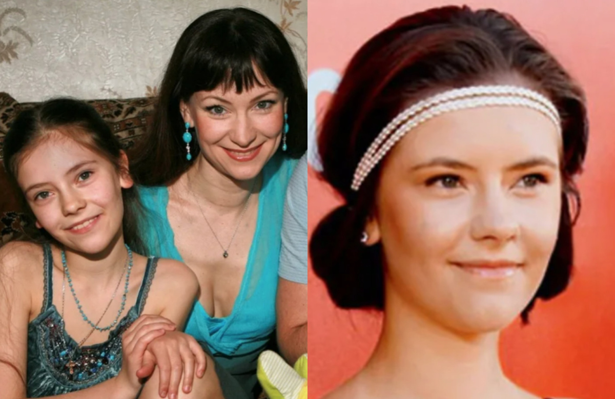 на фото Анастасия Гришаева с мамой 