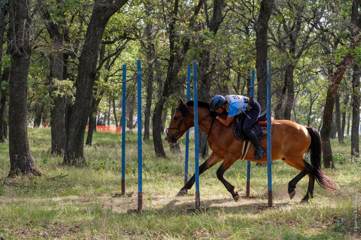 Спортсмен на техническом этапе.