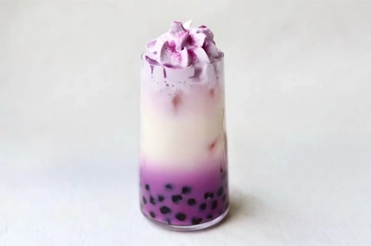    Чай с шариками и сырной пенкой.