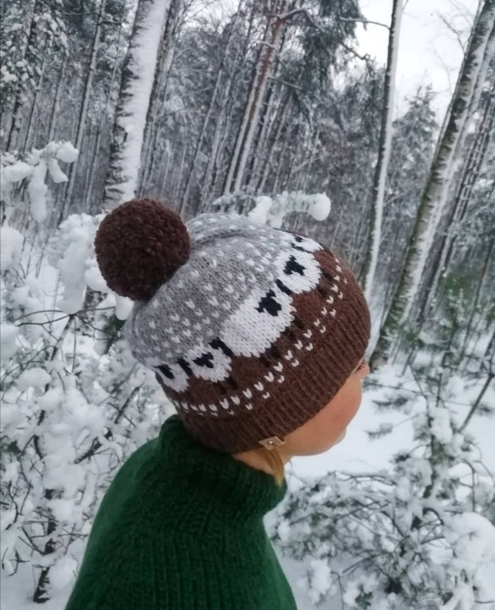 Шапка из натуральной шерсти Drops Nepal с жаккардовым рисунком