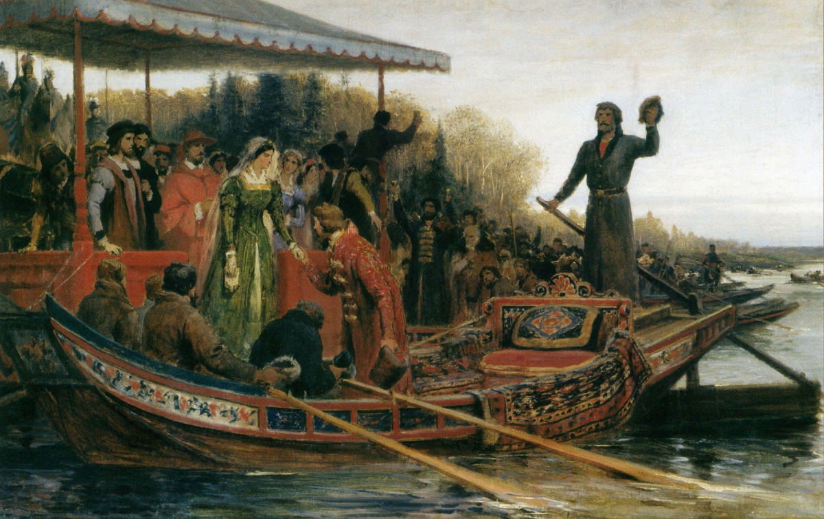 Фёдор Бронников. «Встреча царевны Софьи Палеолог псковскими посадниками и боярами в устье Эмбаха на Чудском озере». Источник eurasia.expert