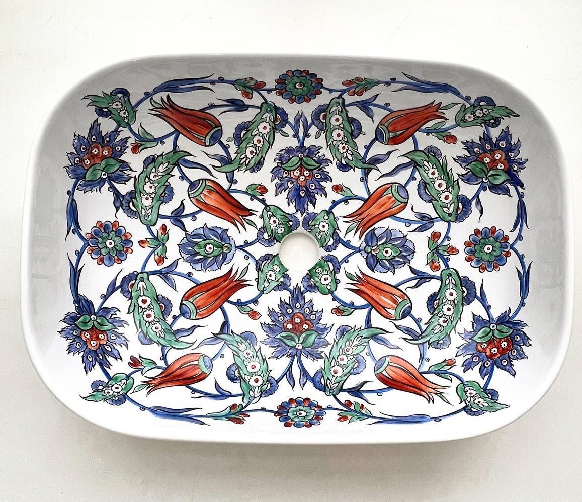 Накладная раковина санфаянс, размер 50х34х15 см