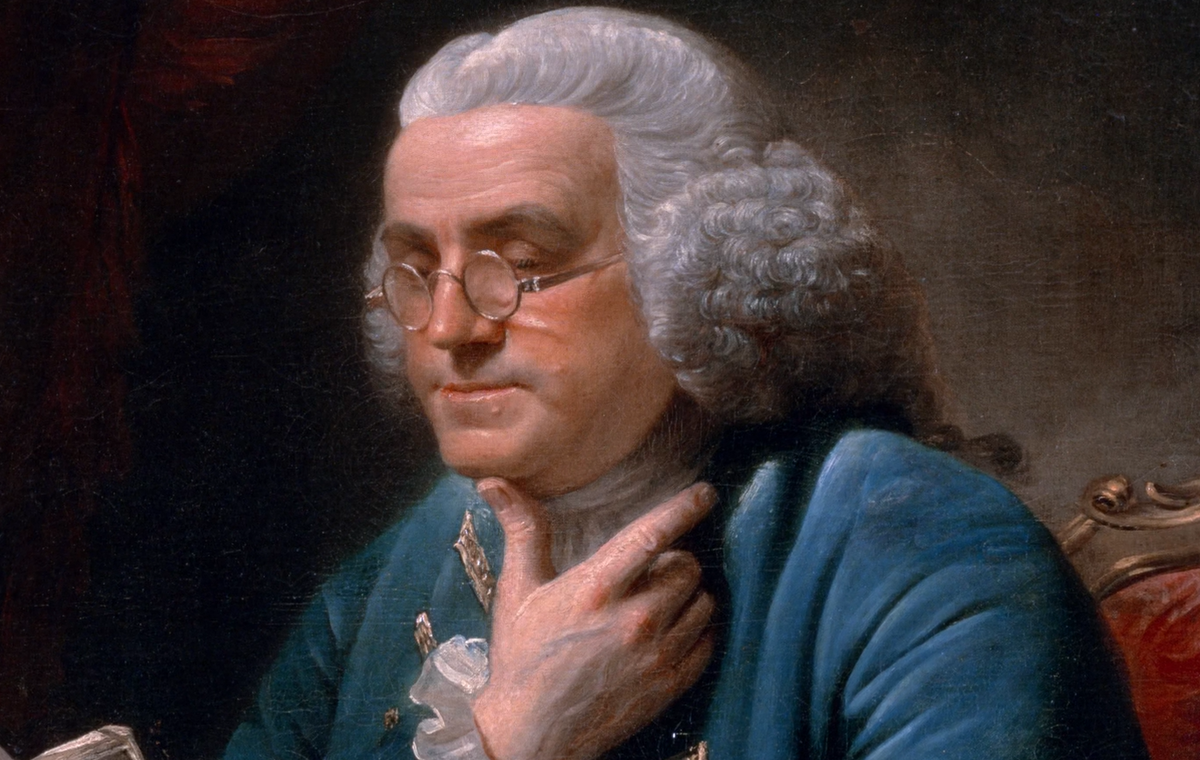 Таким запомнился Бенджамин Франклин потомкам 