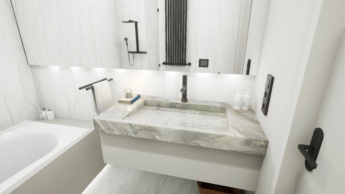 Если вы ищете идеальное сочетание функциональности и элегантности для вашей ванной комнаты, то светлая столешница с наклонной раковиной с передним краем - именно то, что вам нужно!

Эта столешница представляет собой идеальное сочетание прочности и изысканности. Благодаря светлому цвету, она придаст вашей ванной комнате светлоту и простор. Наклонная раковина с передним краем добавит изюминки и поможет вам создать уютную атмосферу, где бы вы ни находились.

Не упустите возможность придать вашей ванной комнате новый вид и удивить гостей своим вкусом. Покупайте светлую столешницу с наклонной раковиной с передним краем прямо сейчас и создайте в своем доме атмосферу идеального комфорта!