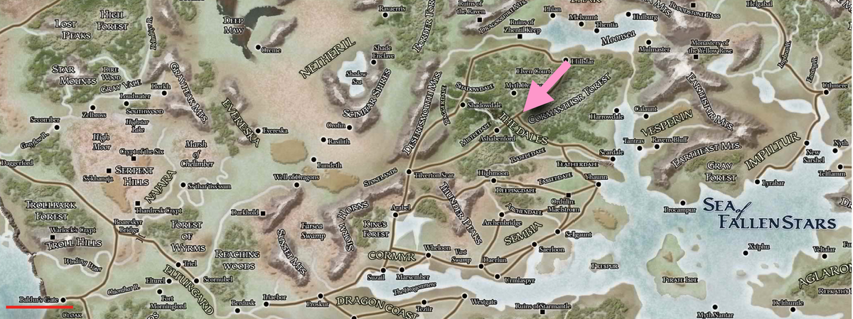 Чтобы понимать, где располагается Baldur's Gate, а где Долины