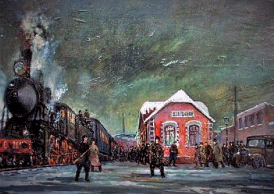 Платформа «Цветочная». Картина неизвестного художника.