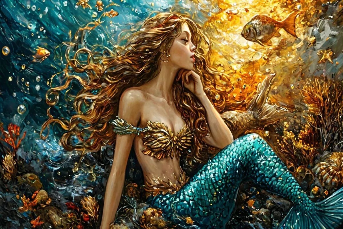 Говорят, балтийские русалки по-прежнему грустят по разрушенному янтарному дому.
Фото: Нейросеть shedevrum.ai