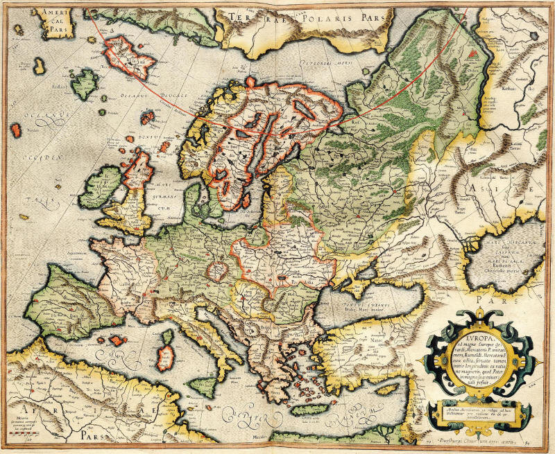    Карта Европы из атласа Меркатора. Попробуйте найти Москву и, например, Суздаль. Фото: "Википедия"