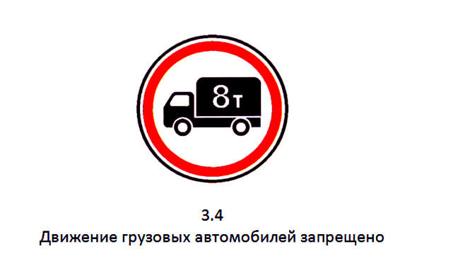 Дорожный знак 3.4