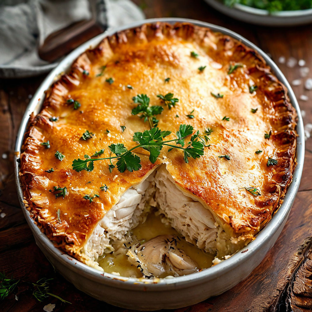 Сытный пирог с рыбой.