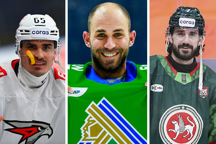    Наиль Якупов, Джошуа Ливо и Ник Петан (слева направо) / фото: hawk.ru, hcsalavat.ru, ak-bars.ru