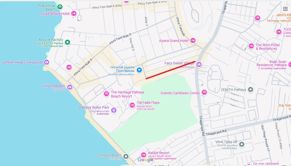 Русская улица выделена красным цветом