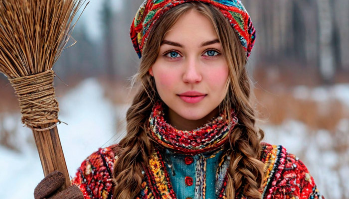 В день святой Татианы девушки делали метлу и пытались отсавить ее в доме будущего жениха. Фото: shedevrum.ai