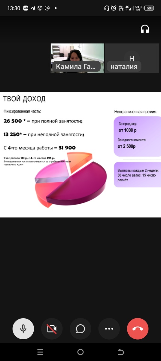 Скрин с собеседования