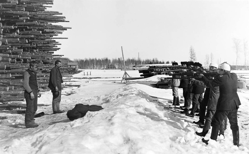 Белофинны за привычной работой — расстреливают пленных ещё в 1918 году