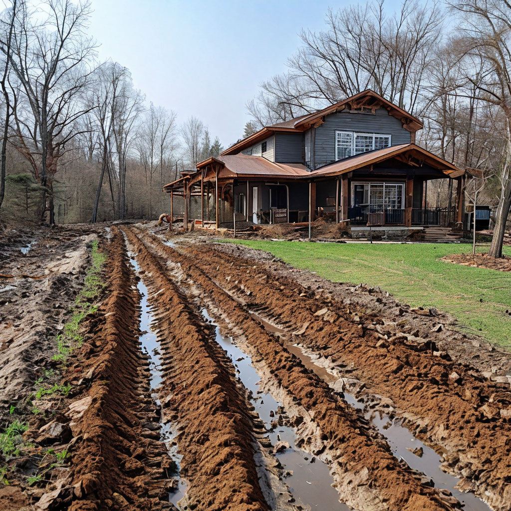 Результат работы тяжелой техники на плохо просушенном участке