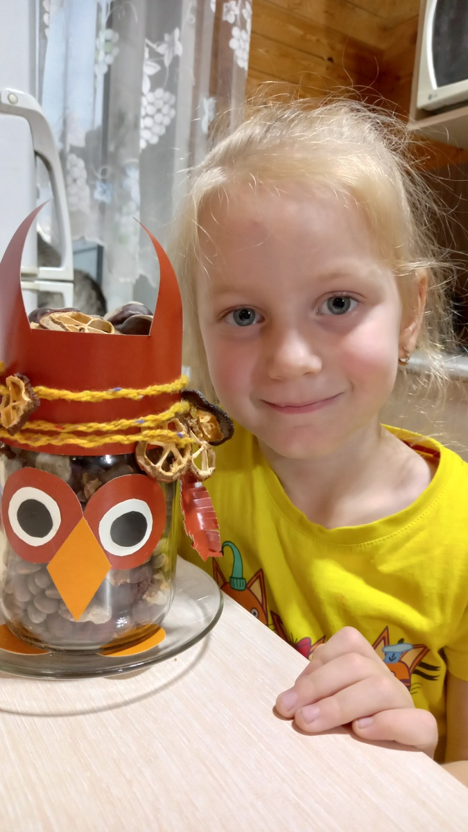Поделка СОВУШКА в садик, мне 4 годика