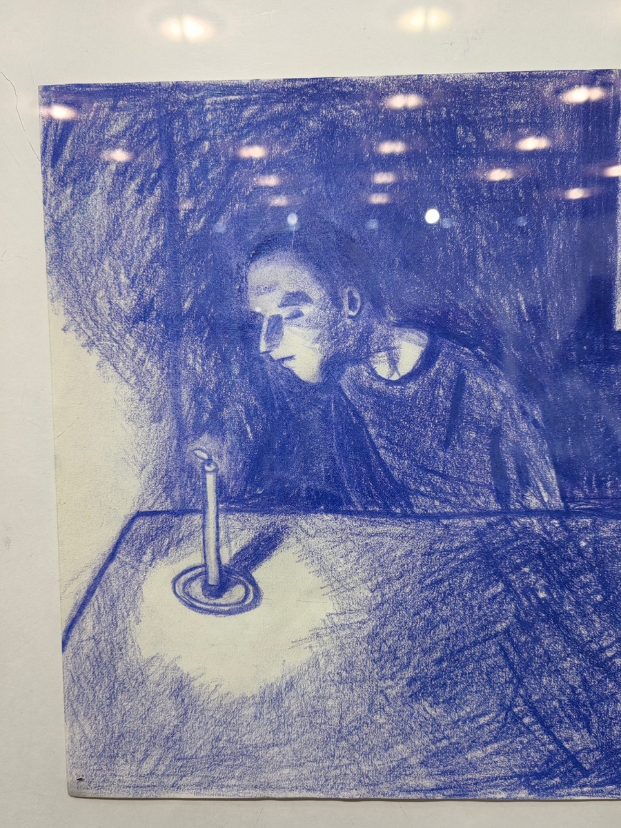 Антон Яковлев, "Ночью", бумага, карандаш, 2023. 