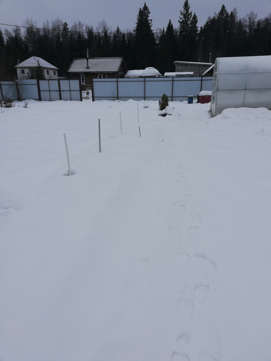 Даже проталин нигде не видно, снег лежит ровным слоем