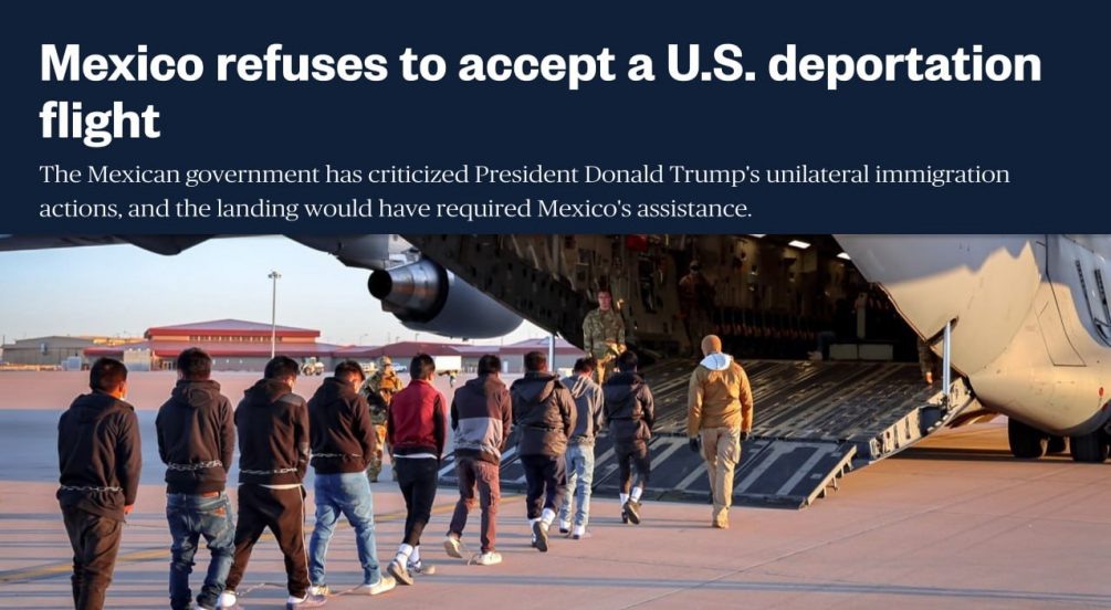    С Мексикой "великий план" Трампа по депортации незаконных мигрантов уже дал сбой.