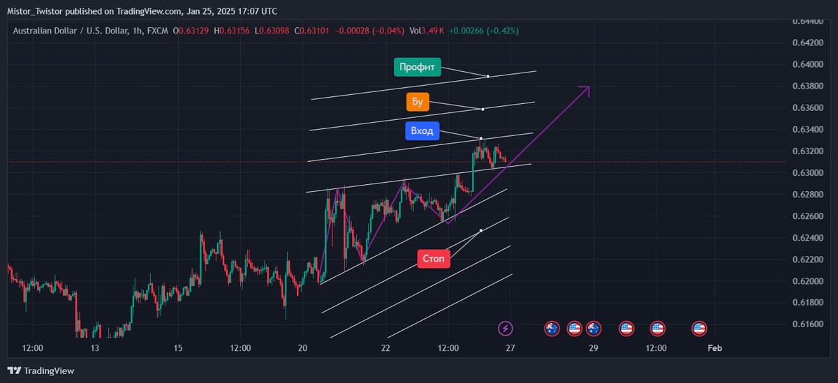 Цена задела точку входа 24 января