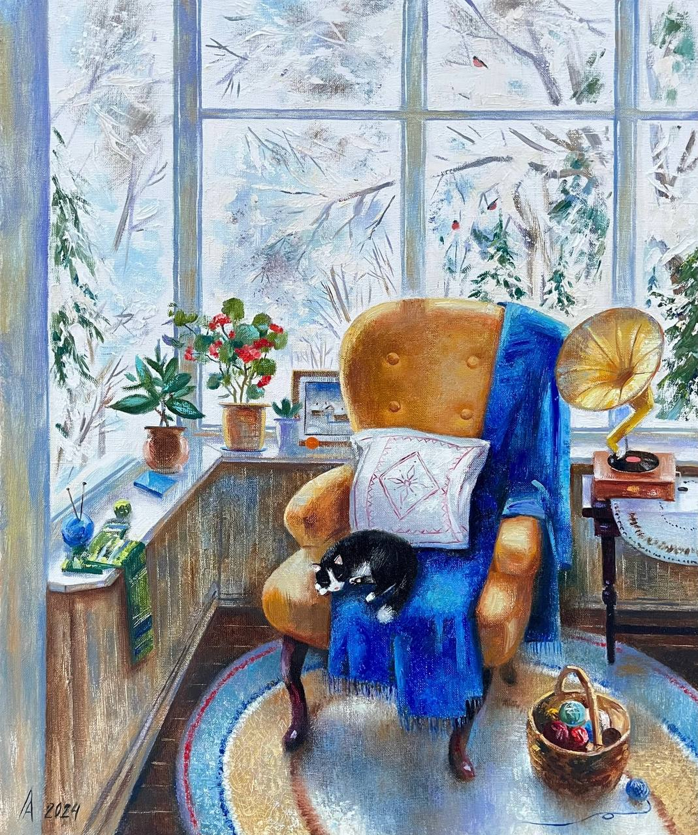 Анастасия Лобанова, современная художница. "❄️В объятиях зимы"
