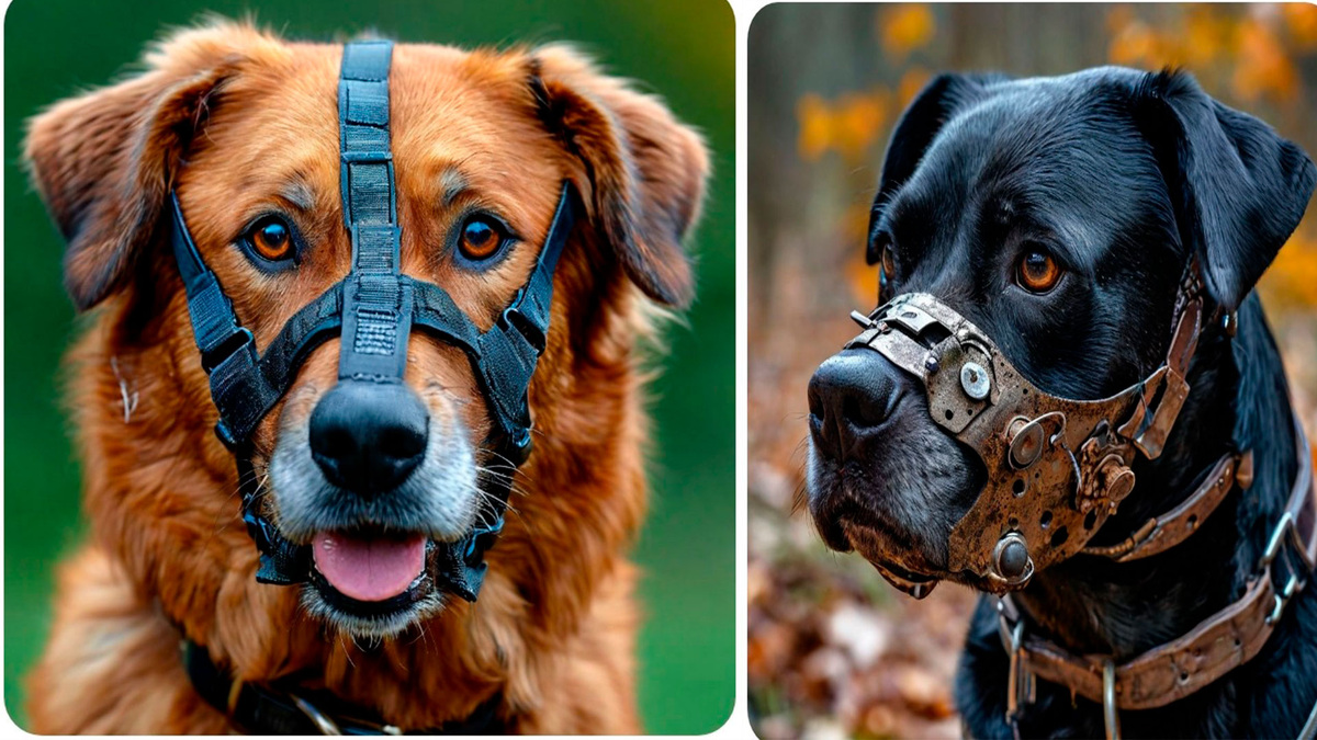 Собака в наморднике