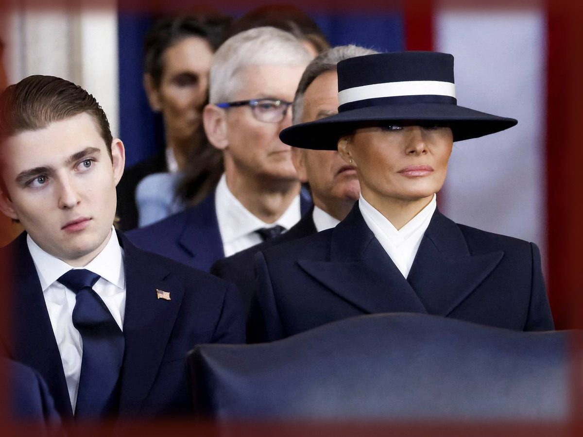 Мелания Трамп с сыном Бэрроном