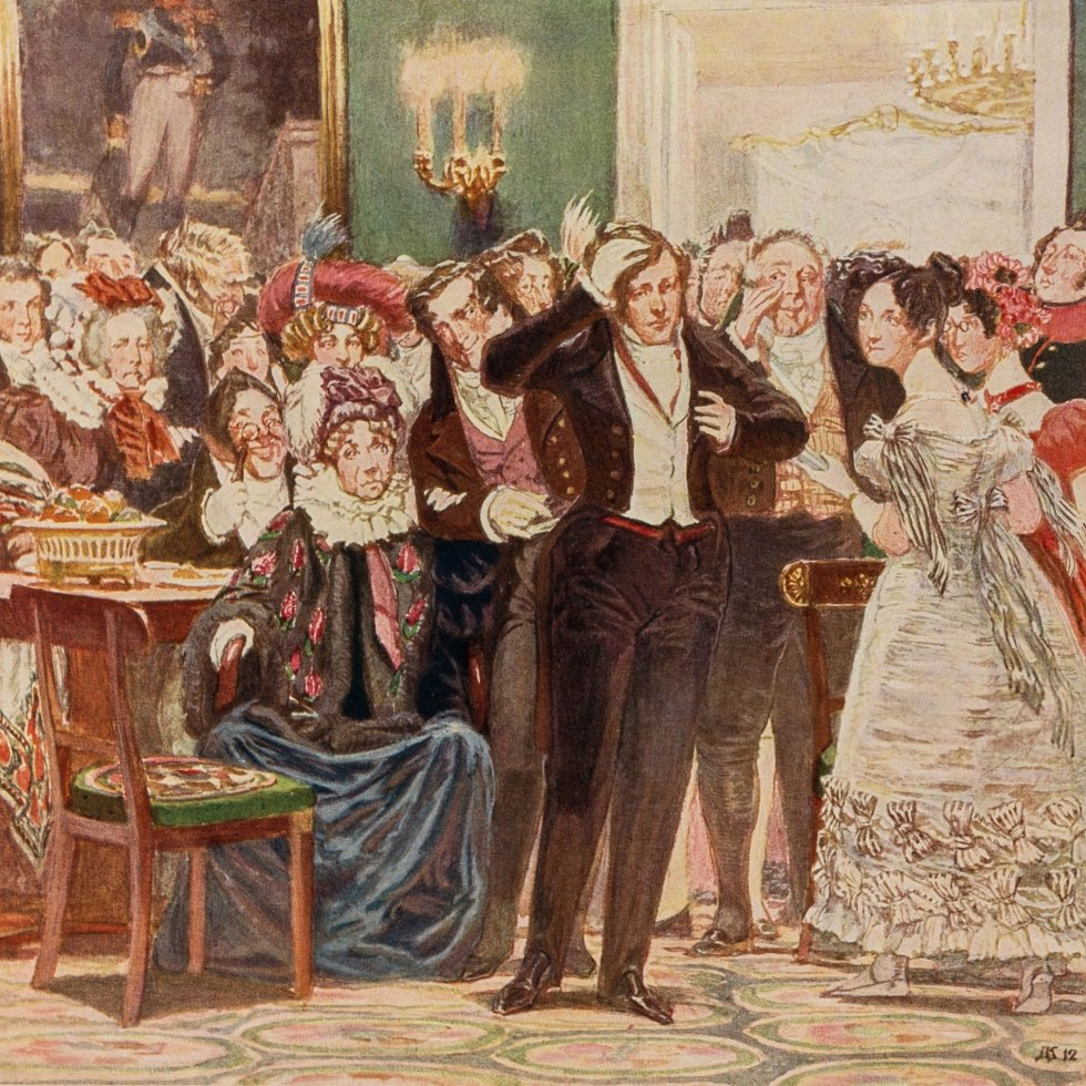 Иллюстрация Д. Кардовского к пьесе «Горе от ума». 1912 