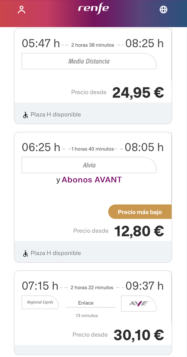 Для того, чтобы узнать цены на билеты, пришлось смотреть даты месяца на три вперед. Поезда принадлежат разным компаниям, поэтому и цены очень разные