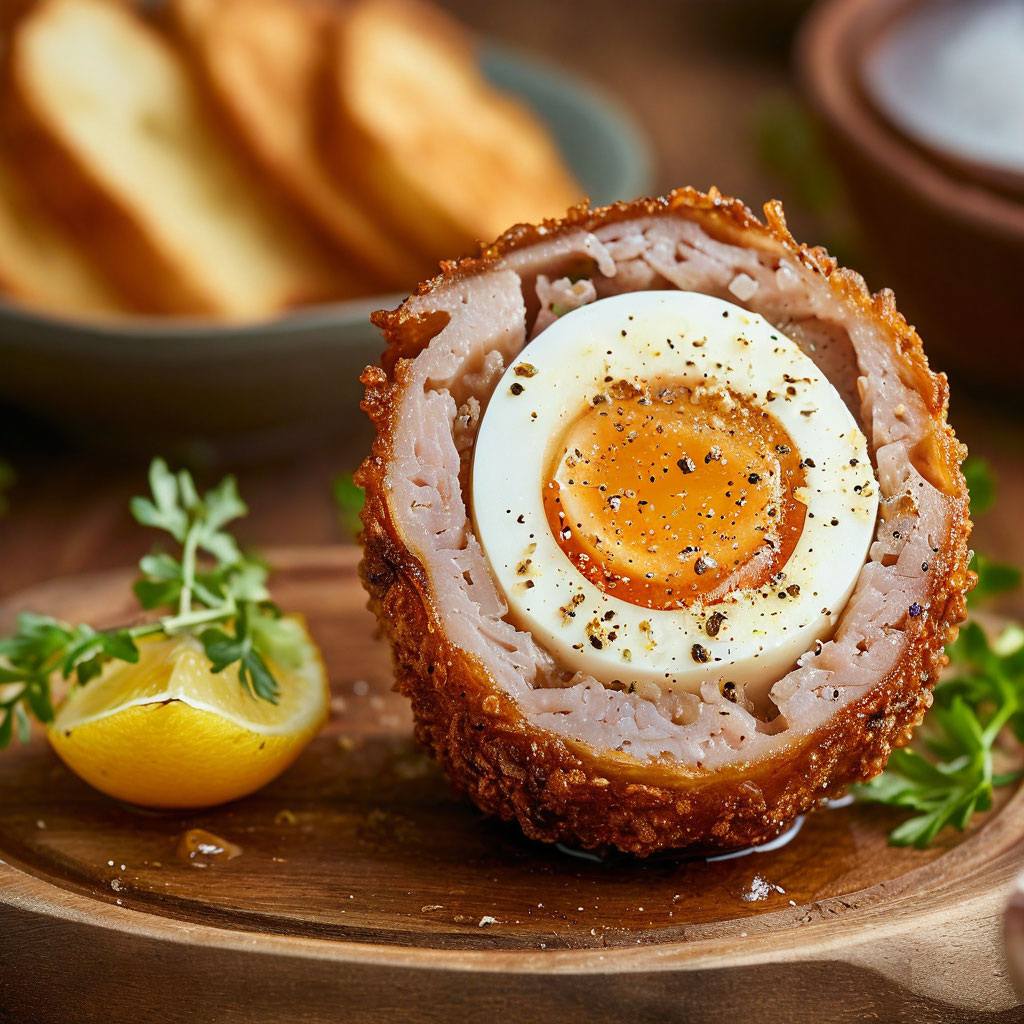 Яйцо по-шотландски: нежный вкус в хрустящей оболочке! 