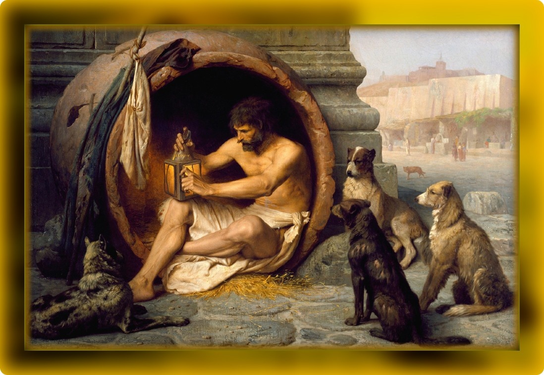 Фонарь готовлю я, чтобы средь бела дня найти людей... Обе ллюстрации из "Яндекс.Картинок"