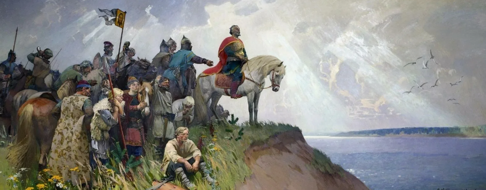 Юрий Долгорукий осматривает свои будущие владения - Москву-град.