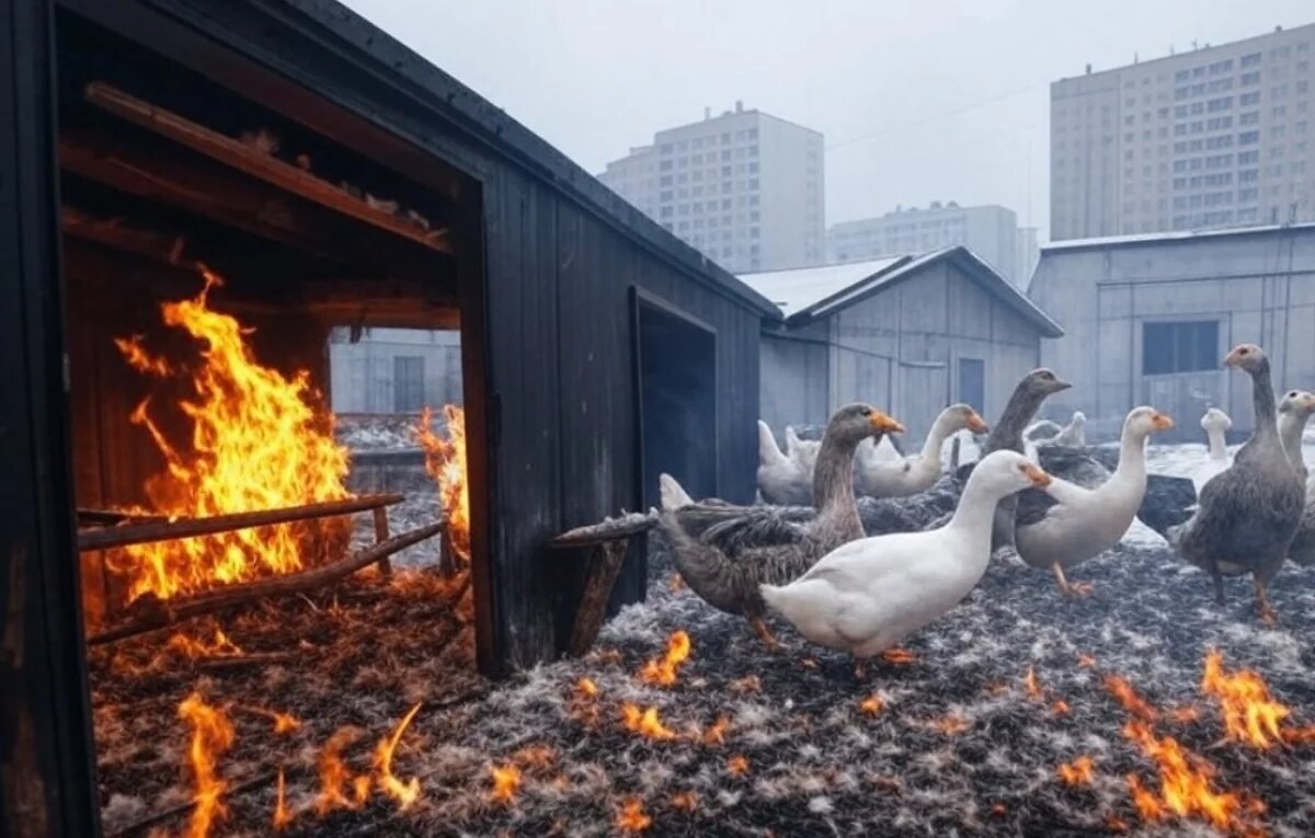    Пожар в СНТ под Хабаровском унёс жизнь 9 гусей и уток