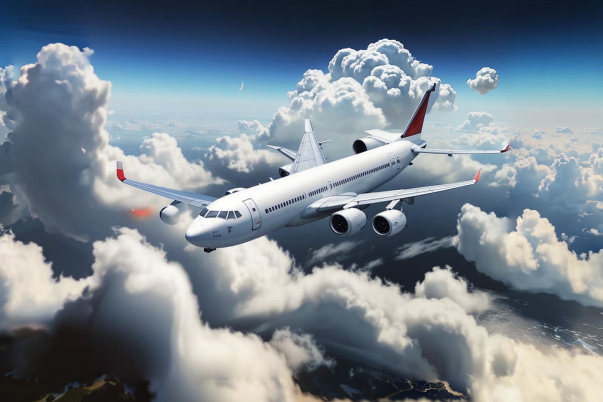 Боинг-737 приземлился со второй попытки.  Фото: Изображение сгенерировано нейросетью Kandinsky 3.1